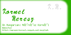 kornel meresz business card